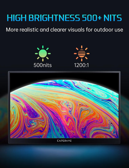 Portable Monitor for Laptop, Ultra Slim 15.6'' 1080P FHD Travel Monitor with Kickstand & Speaker, USB C HDMI, Gaming External Screen for Computer Laptop PC Mac Phone Xbox Switch PS5/4