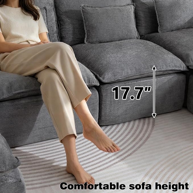 Boneless Loveseat Couch Sectional Cloud Couch Oversized Modular Sectional Sofa