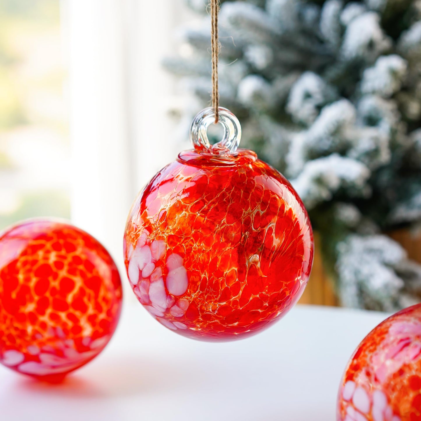 4 Inch Hand Blown Glass Gazing Ball Witches Ball Ornament for Garden Decor