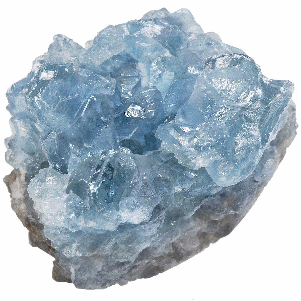 rockcloud Natural Raw Blue Celestite Mineral Healing Crystal Cluster Geode Irregular Home Decoration Gemstone Specimen Large, 2.(Approx 160-220 Gram)