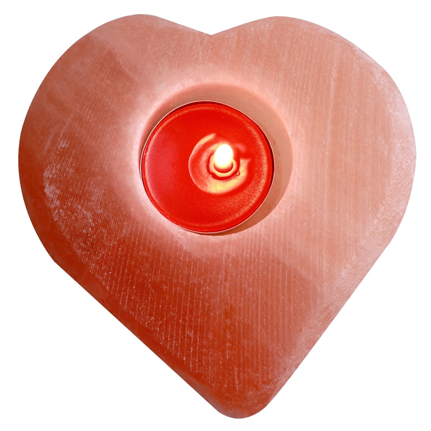 Deluxe Comfort Himalayan Salt Heart Candleholder - Negative Ions Products for Real Benefits of Health, Orange, (HRTSA-2003)