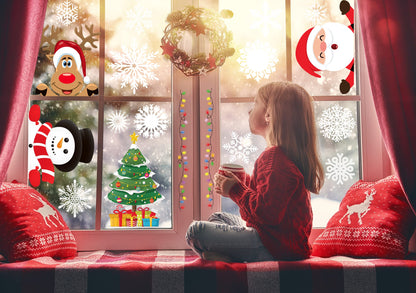 Funnlot Christmas Window Stickers 262PCS: Multicolor, Modern, Contemporary Vinyl Stickers for Windows, Glass, Cars & More
