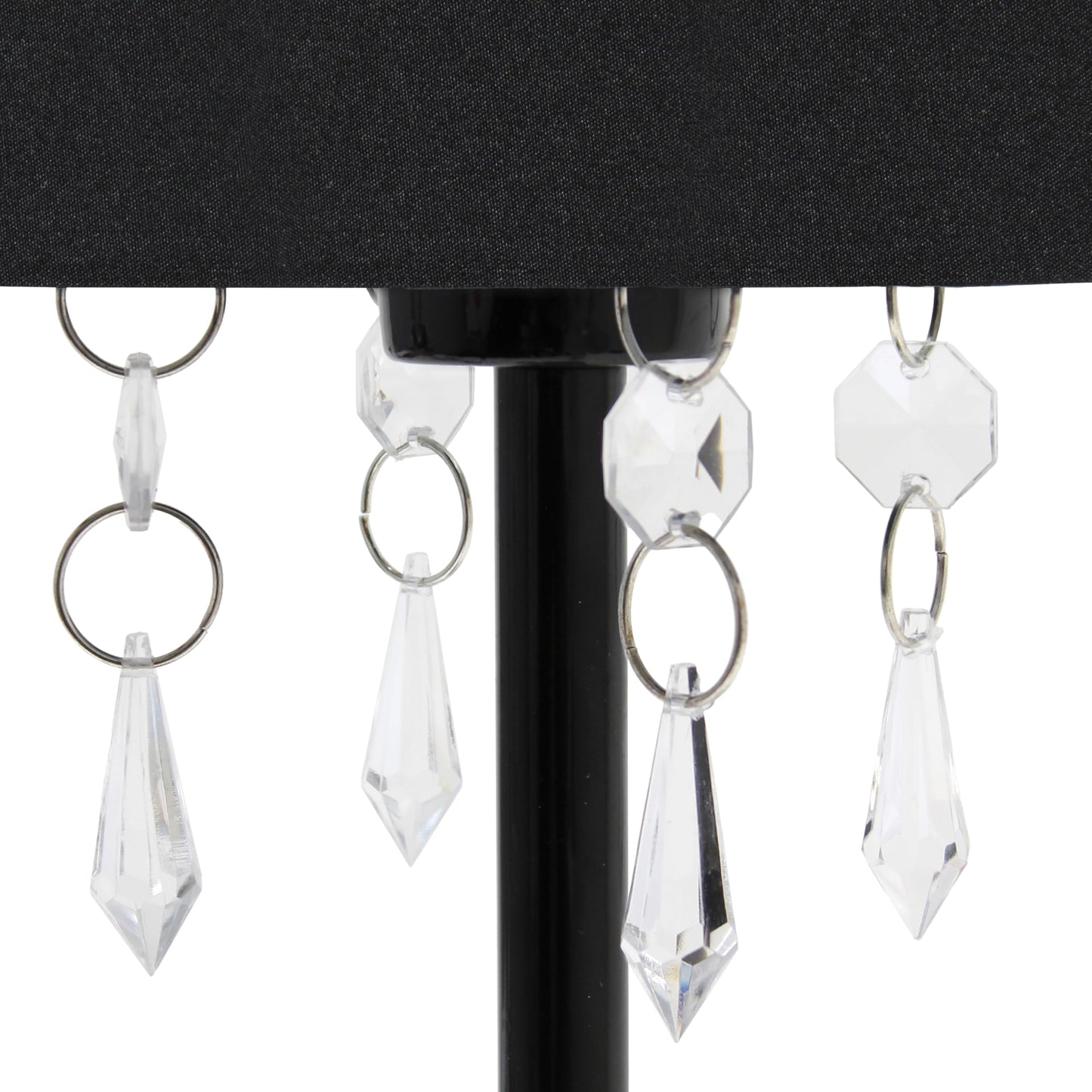 Simple Designs 17.25" Chic and Stylish Crystal Adorned Table Lamp - Black