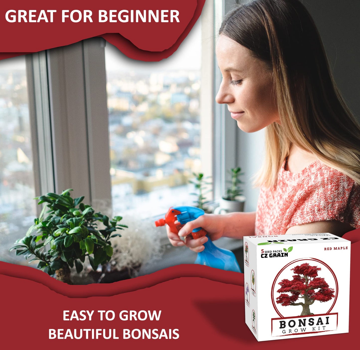 Bonsai Tree Kit – Grow 5 Species of Bonsai Tree w/Our All-in-One Plant Kit: Bonsai Pots & Peat Pellets Including a Tutorial Video by CZ Grain | Great Gardening Gifts for Women and Men