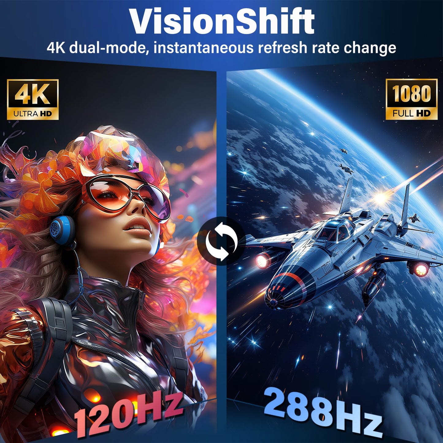 InnoView 23.8" Large Portable Monitor, FHD 144HZ 100% SRGB IPS USB-C HDMI Work Home Gaming Second Monitor 1080P W/180°Adjustable Stand for Laptop, MacBook, Phones