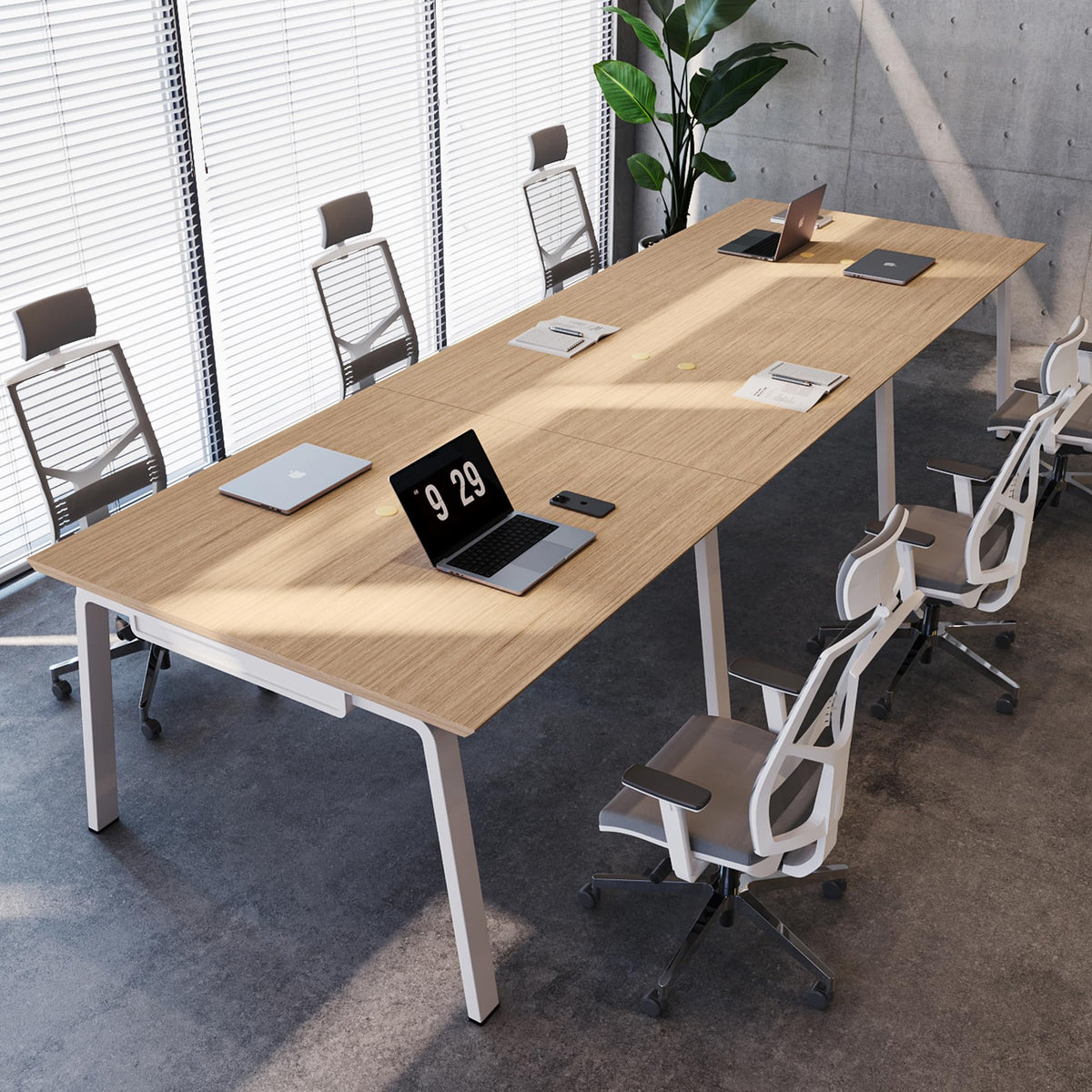 Offee Modular Computer Office Desk, Modern Style Small Study Writing Workstation Table for Home & Business, 2 Person (47" x 47")