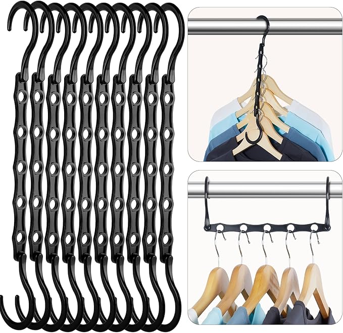 HOUSE DAY Space Saving Hanger 20 Pack Sturdy Black Magic Hangers