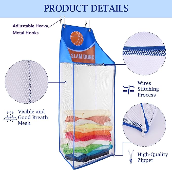 SPINFOX 2 Pack Over the Door Laundry Hamper, Hanging Basketball Laundry Hamper