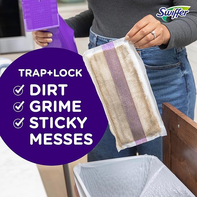 Swiffer WetJet Hardwood Floor Cleaner Spray Mop Pad Refill, Bathroom Cleaning