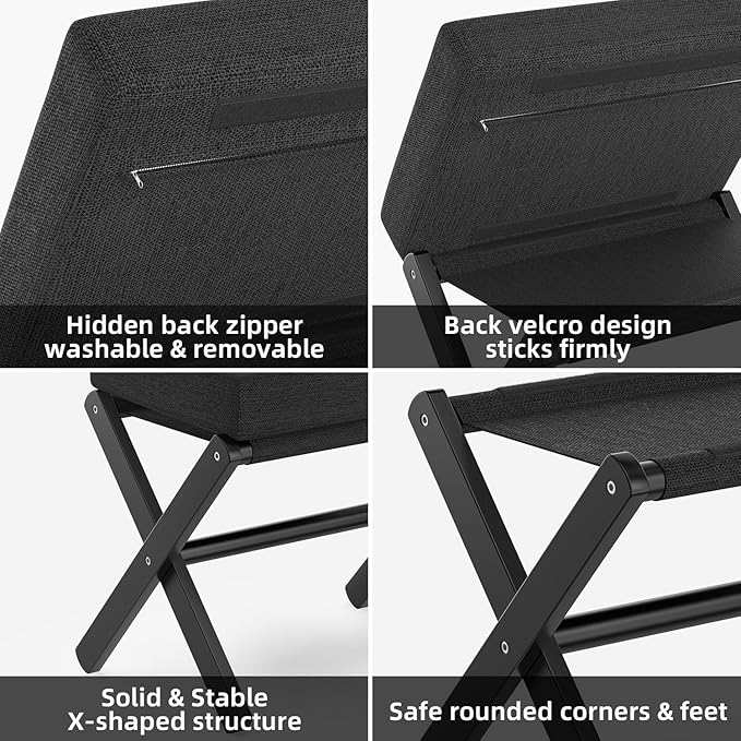 BAMBOOHOMIE Foldable Foot Stool Ottoman, Small Padded Foot Rest