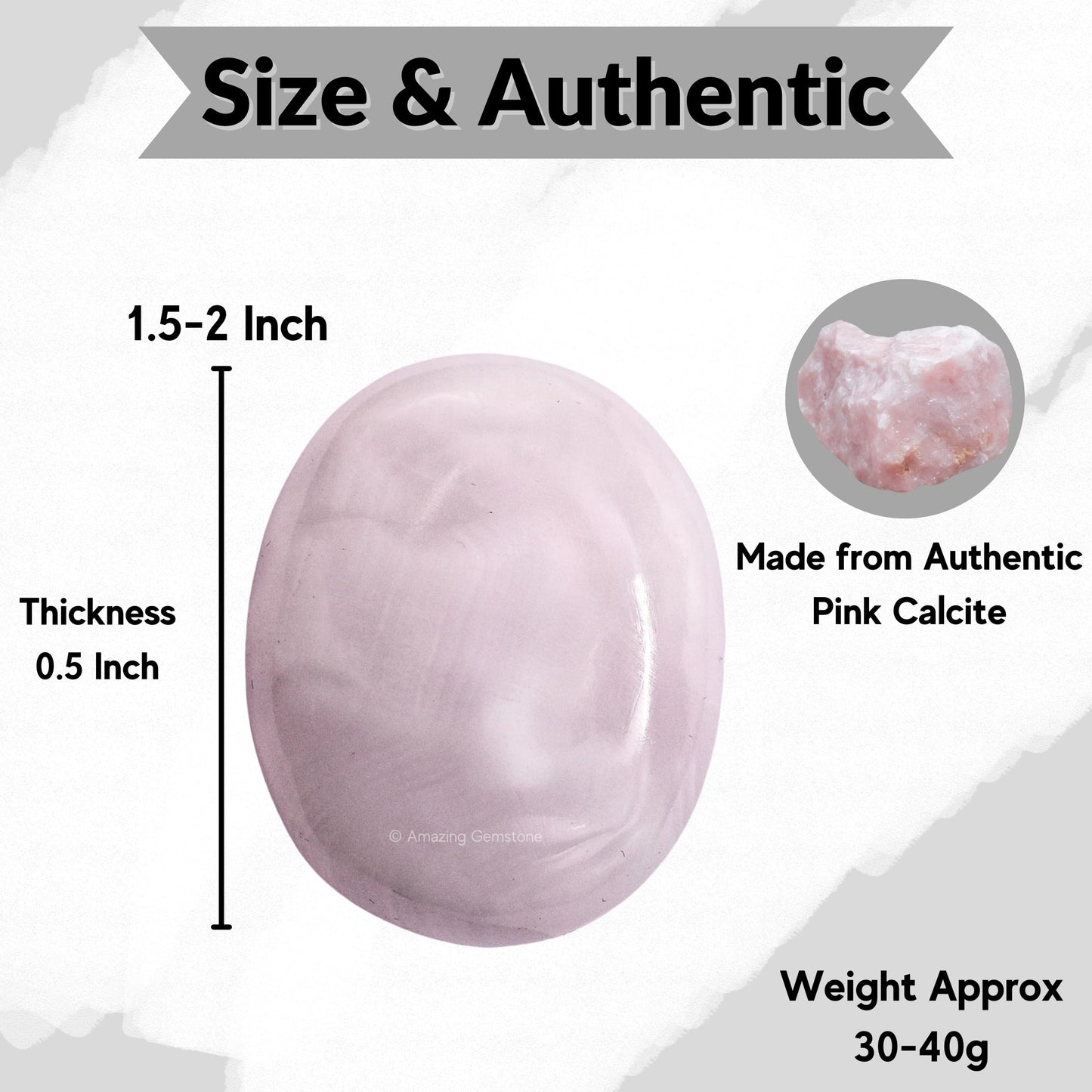 Amazing Gemstone Pink Calcite Crystals and Healing Stones - Large Palm Stone Crystals Piedra - Crystal for Good Luck,Balanced Positive Energy, Meditation - Unique Stocking Stuffers and Birthday Gifts