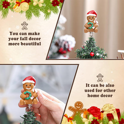 Namalu Mini Christmas Tree Topper Small Gingerbread Man Treetop for Christmas Tree 4 Inch Gingerbread Ornaments Decorative for Home Xmas Wine Bottle Wedding Bridal Shower Holiday Party Decorations