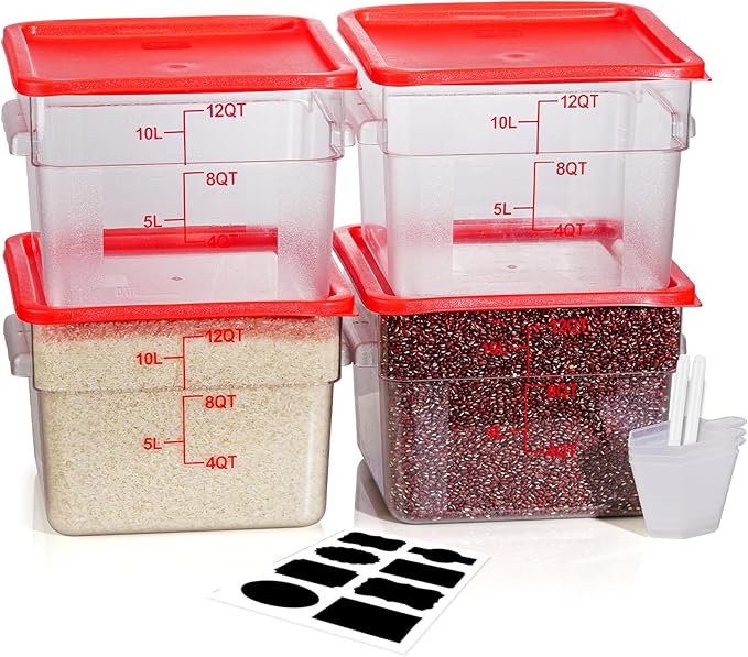 12 Quarts Sous Vide Container: 8 PCS Commercial Food Storage Containers