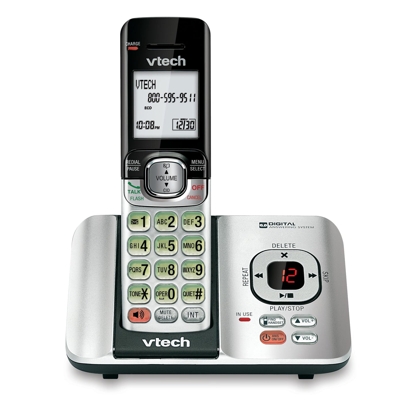 VTech CS6719-2 2-Handset Cordless Phone with Caller ID/Call Waiting, Handset Intercom & Backlit Display/Keypad, Silver