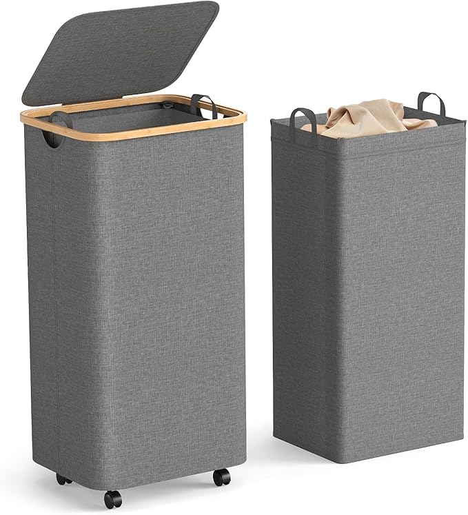 Yecaye 100L Large Capacity Laundry Hamper – Foldable Rolling Laundry Basket