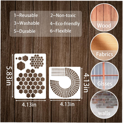 16 Pieces Journal Stencils for Dotted Journals Supplies, Happy Planner Stencils for Journaling DIY Drawing Templates Accessories Kit for Notebook Cards Scrapbook (16 Journal)