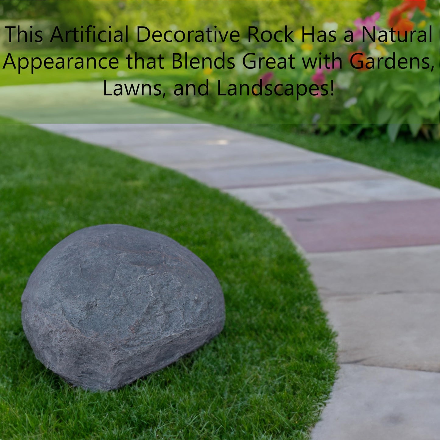 Gardenised Outdoor Artificial Lightweight Cobble Rock Decor, Covers Up Landscape Utilities