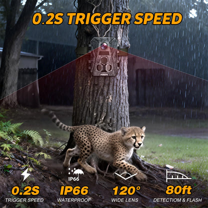 WOSODA ﻿3 Pack Trail Cameras, 48MP 4K No-Glow Night Vision Game Camera, Trail Cam with Motion Activated, IP66 Waterproof,2''LCD Screen,120° Wide Lens Wildlife Camera,Outdoor Scouting & Security