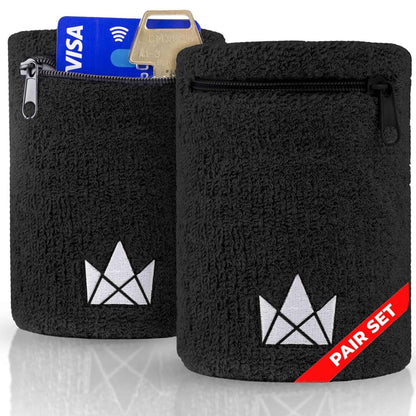 The Friendly Swede Wrist Wallets for Men & Women — Wristband Pocket with Zipper for Jogging, Cycling & Walking - Wrist Pouch for Men for Storing Cash, Keys & Credit Cards - Ankle Wallet - 2 Pack