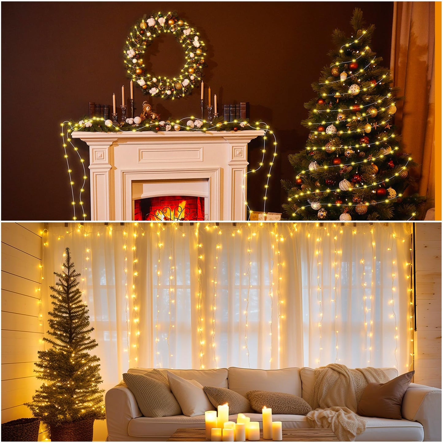 Macarrie 6 Pcs Warm White Fairy Lights USB Powered 16 ft 50 LED String Lights Plug in for Indoor Outdoor Bedroom DIY Party Wedding Home Festival Tree Garden Xmas Decoration