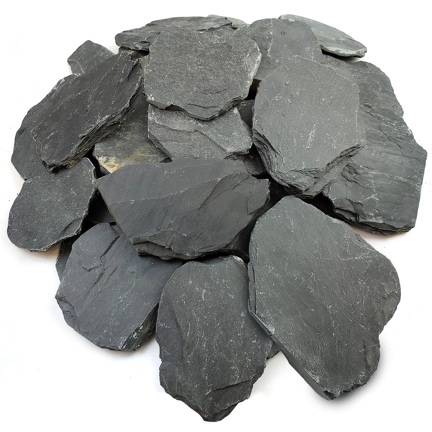 YISZM Slate Rock for Aquarium, 5-7 Inch Polished Natural Stone Rocks, Fish Tank Decor, Aquascaping Rocks, Safe for Aquariums, Terrariums, 10 lbs