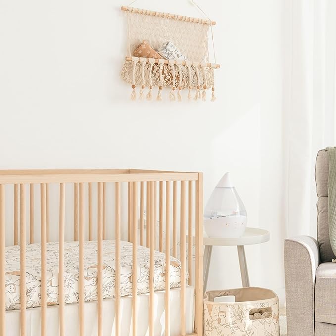 Crane Baby Macrame Hanging Storage Bin