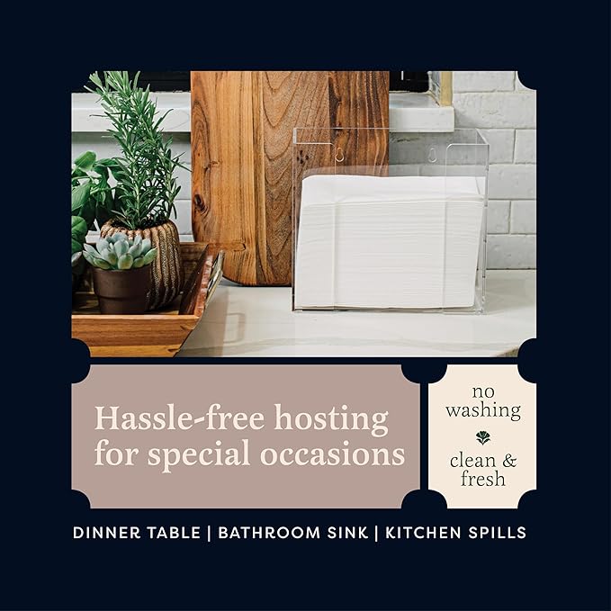 400-Pack BloominGoods Disposable Bathroom Napkins | Linen-Feel Guest Towels |