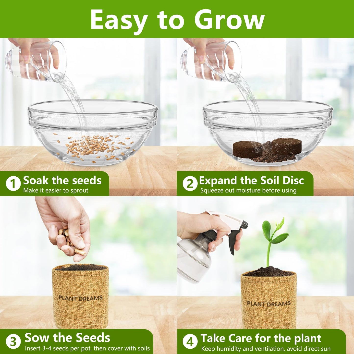 Bonsai Tree Kit, Bonsai Starter Kit with 4 Types of Seeds, Tools & Planters, Bonsai Tree Live Plants Indoor, Gardening Gifts for Women Men Mom Father Plant Lover, Unique