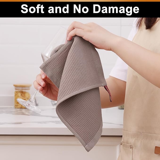 Homaxy 100% Cotton Waffle Weave Kitchen Towels
