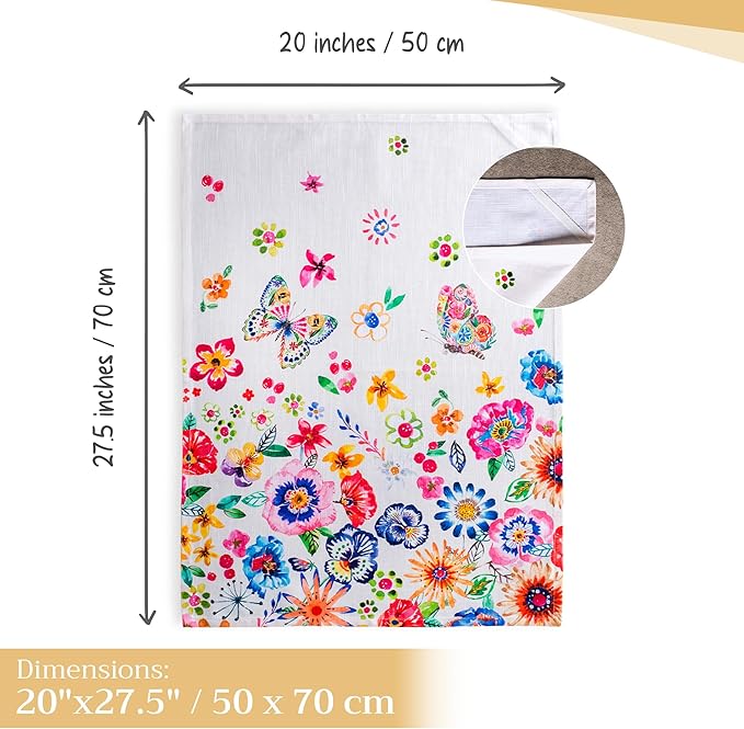 Maison d' Hermine Kitchen Towels Set of 3 100% Cotton 27.50" x 20" Reusable