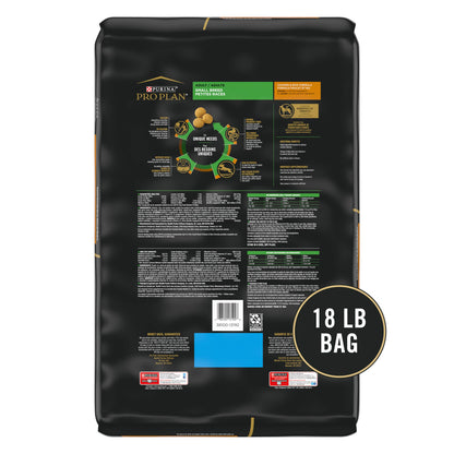 Purina Pro Plan Small Breed Dry Dog Food Chicken and Rice Formula With Guaranteed Live Probiotics - 18 lb. Bag