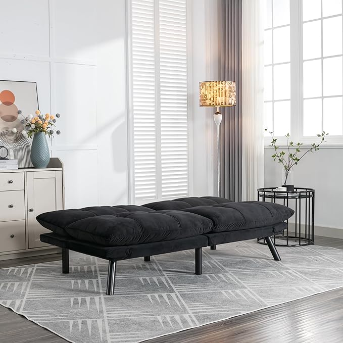 GDFStudio Hayezc Loveseat Sofa, Convertible Sofa Bed, 2-in-1 Folding Modern