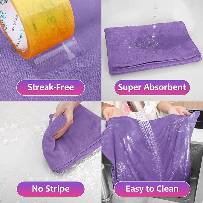 Newwiee 3 Pcs Extra Large Microfiber Cleaning Cloth 30" x 20" Washable Reusable