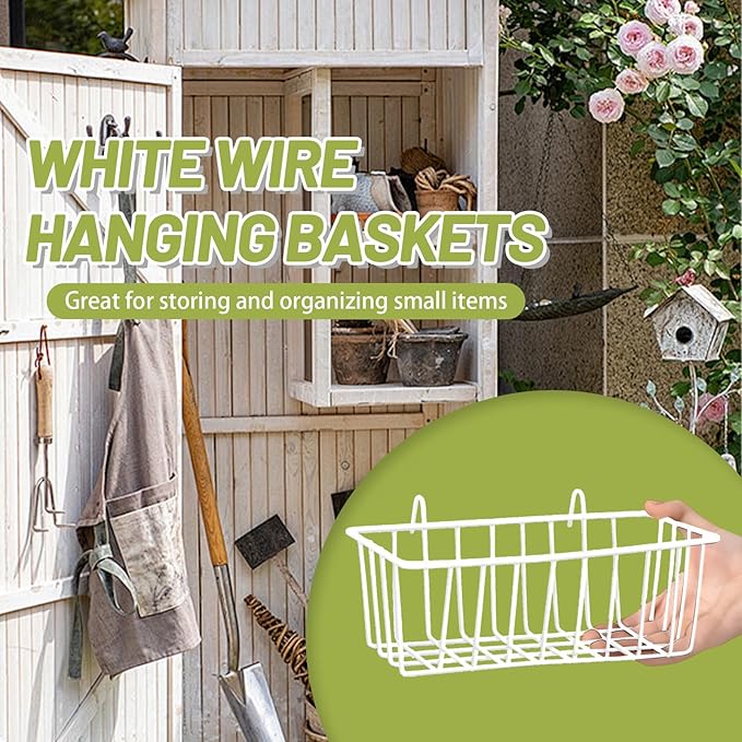 3PCS Wire Baskets, Metal Wire Storage Basket, Wall Hanging Bin and Display