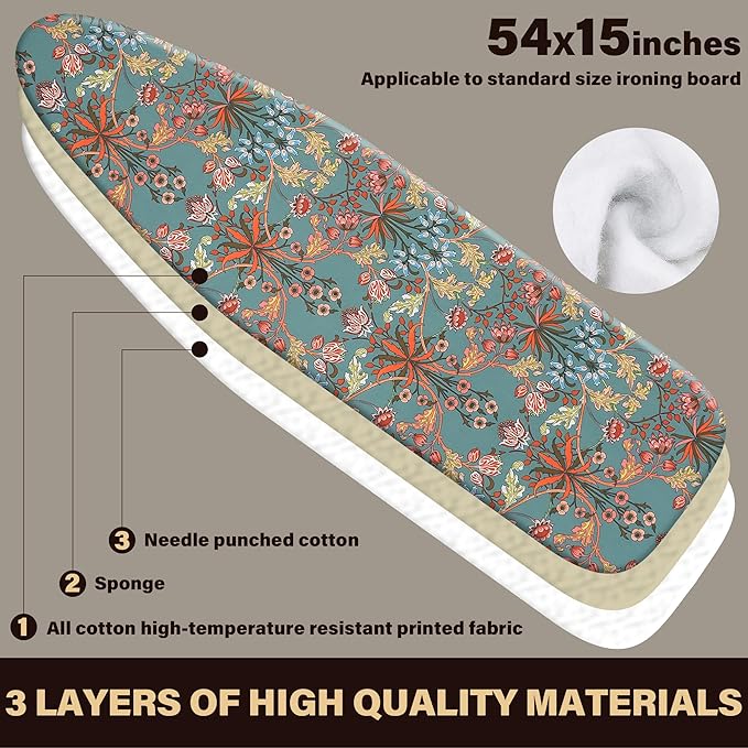 caius Easy Installation 15x54 Ironing Board Cover and Pad