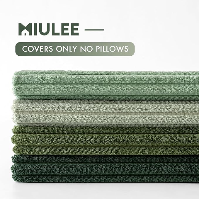 MIULEE Boho Farmhouse Sage Green Throw Pillow Covers 22x22 Inch Set of 4