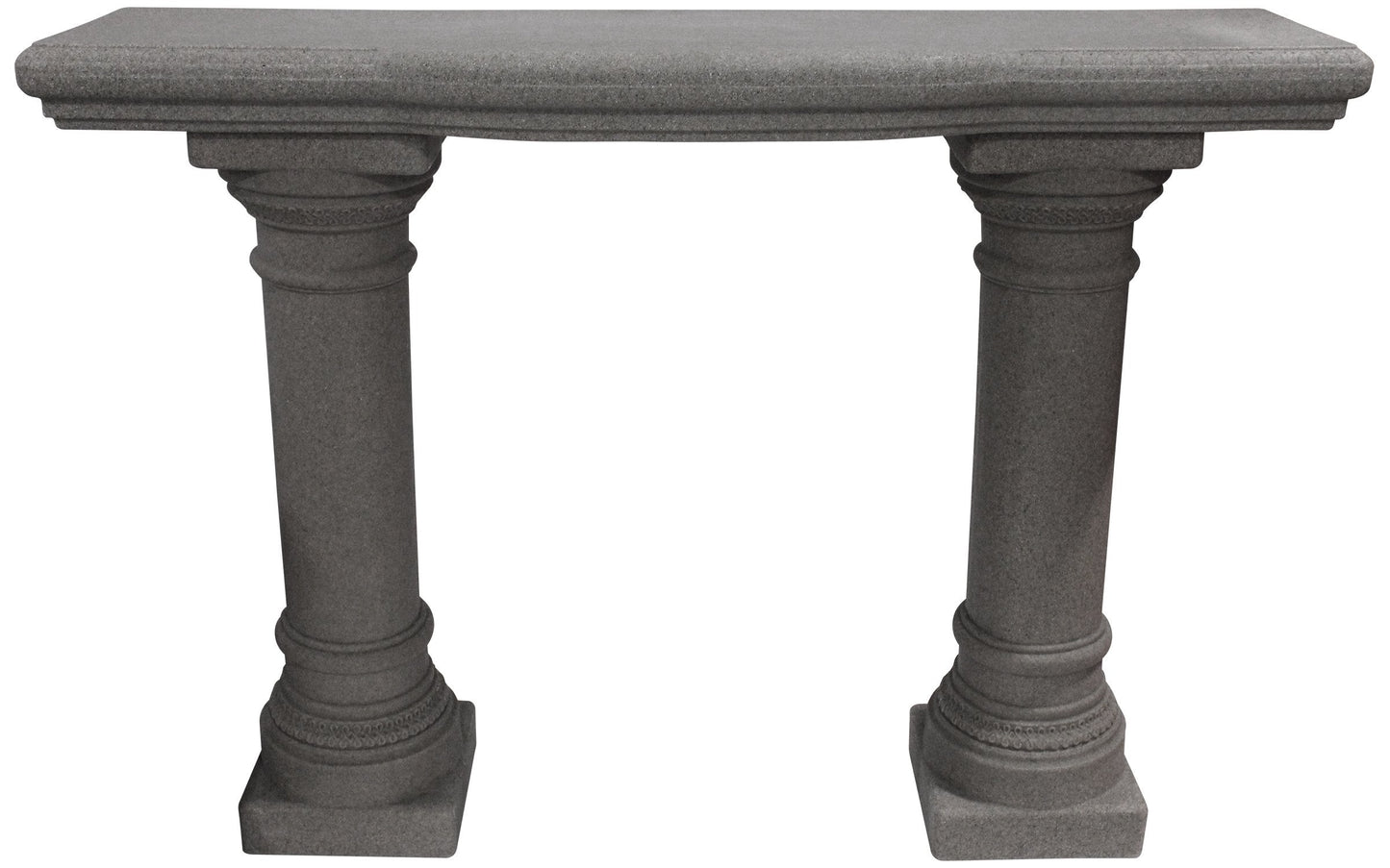 Emsco Group 2316 Lightweight Natural Sandstone Garden Shelf with Columns, 48", Granite