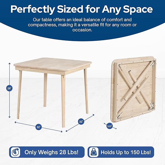 Stakmore Classic Straight Edge Square Folding Card Table 32x32