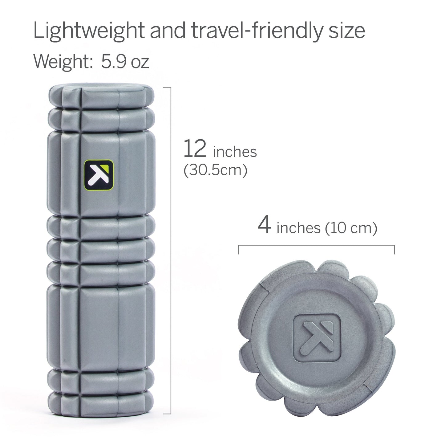 TriggerPoint CORE Foam Massage Roller (Back, Body, Legs) with Softer Compression, Deep Tissue and Muscle Recovery - Relieves Muscle Pain & Tightness, Improves Mobility & Circulation (12''), Gray