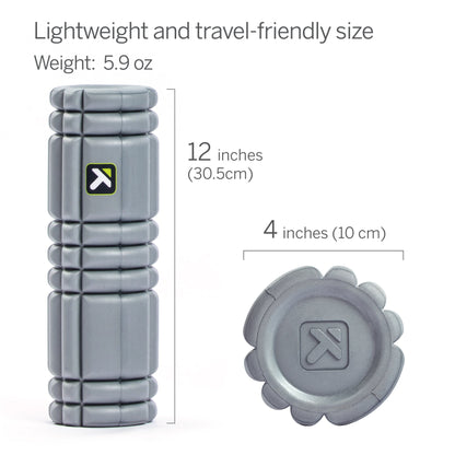 TriggerPoint CORE Foam Massage Roller (Back, Body, Legs) with Softer Compression, Deep Tissue and Muscle Recovery - Relieves Muscle Pain & Tightness, Improves Mobility & Circulation (12''), Gray