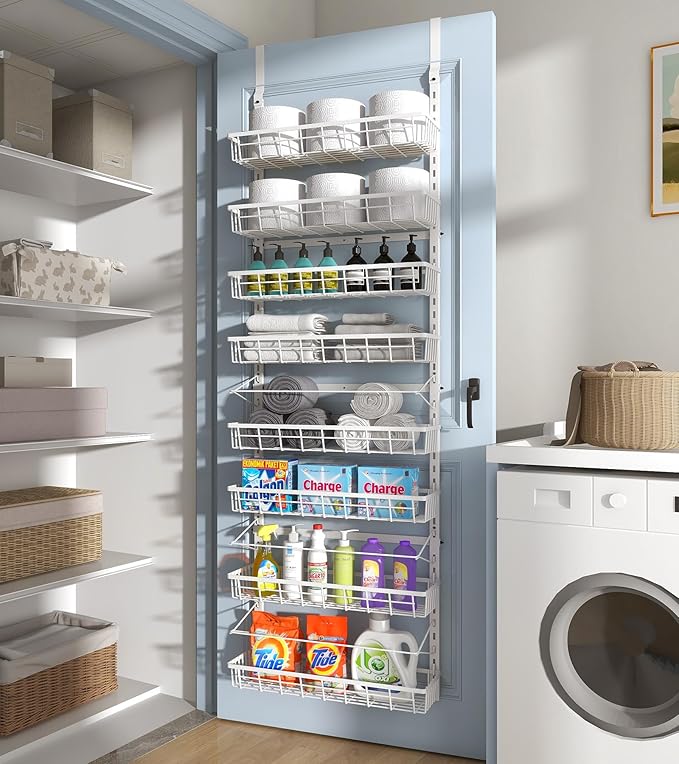 Over The Door Pantry Organizer, Wall Mount Spice Rack, Pantry Hanging Storage