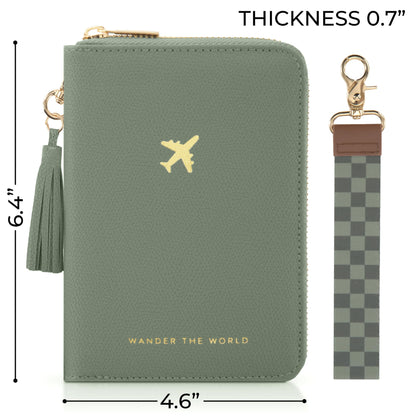 Beautiful Passport Holder for Travel with Wristlet Strap - All-in-One Wallet for Women with Card Slots and Tassel Keychain - Perfect RFID Blocking Case to Keep Your Travel Documents Organized & Safe