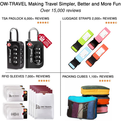 OW-Travel Personalised Luggage Straps with Locks for Suitcases (1 Pack Grey/Green) Easy to Spot TSA Suitcase Straps with Luggage Labels. TSA Approved Locks Bag. Lockable Travel Belt