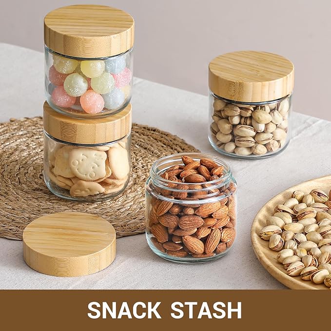 NETANY 4-pack 8oz Glass jars
