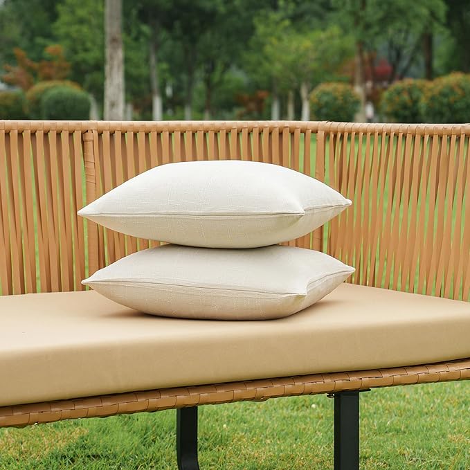 NiNi ALL Pack of 2 Decorative Outdoor Waterproof Pillow Covers Square Garden