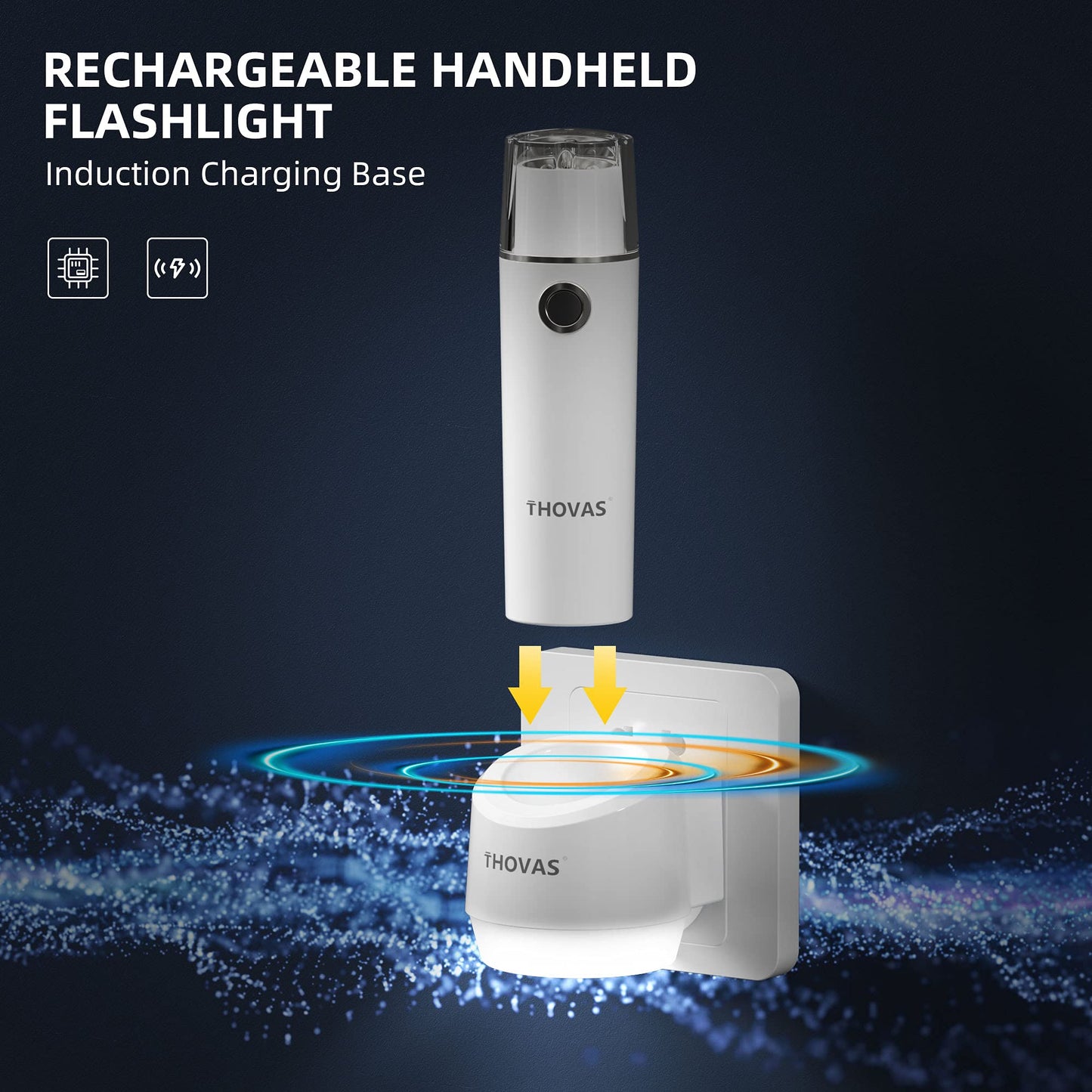 THOVAS Emergency LED Flashlight, Power Failure Light, Plug-in Flashlight for Home, Rechargeable Power Failure Flashlights, Handheld Lights Perfect for Hurricane, Survival Kits Emergencies 3 Pack