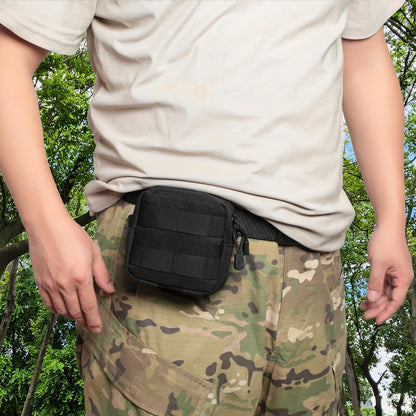 2 Pack Mini Tactical Molle Compact Ammo Pouch - General Purpose Admin Pouches Small Admin Molle Pouches EDC Tool GP Pouch Bag Horizontal Utility Multi-Purpose Waist Belt Bag(Black)