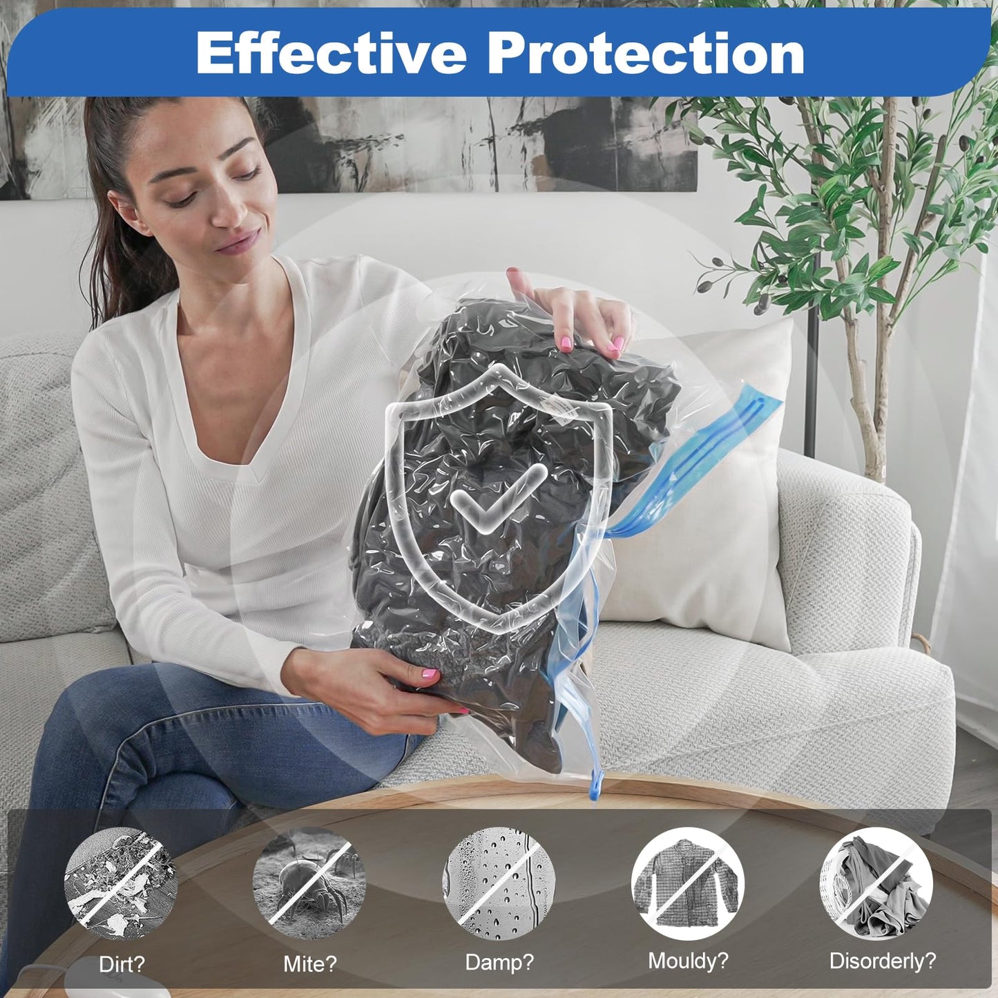 VMstr Travel Vacuum Storage Bags with Electric Pump (USB Pump + 8 Combo Bags)
