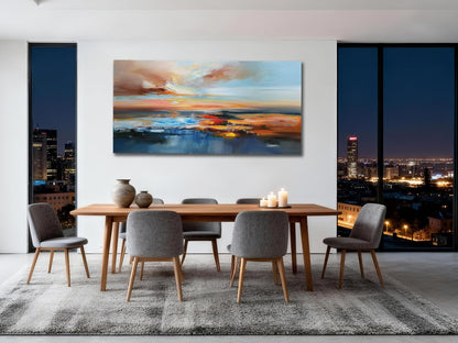 Brushart Abstract Wall Art Large Landscape Canvas Wall Art Pictures Paintings Wall Decor Living Room Textured Artwork for Dining Room Walls Bedroom Home Office, 48"x24"