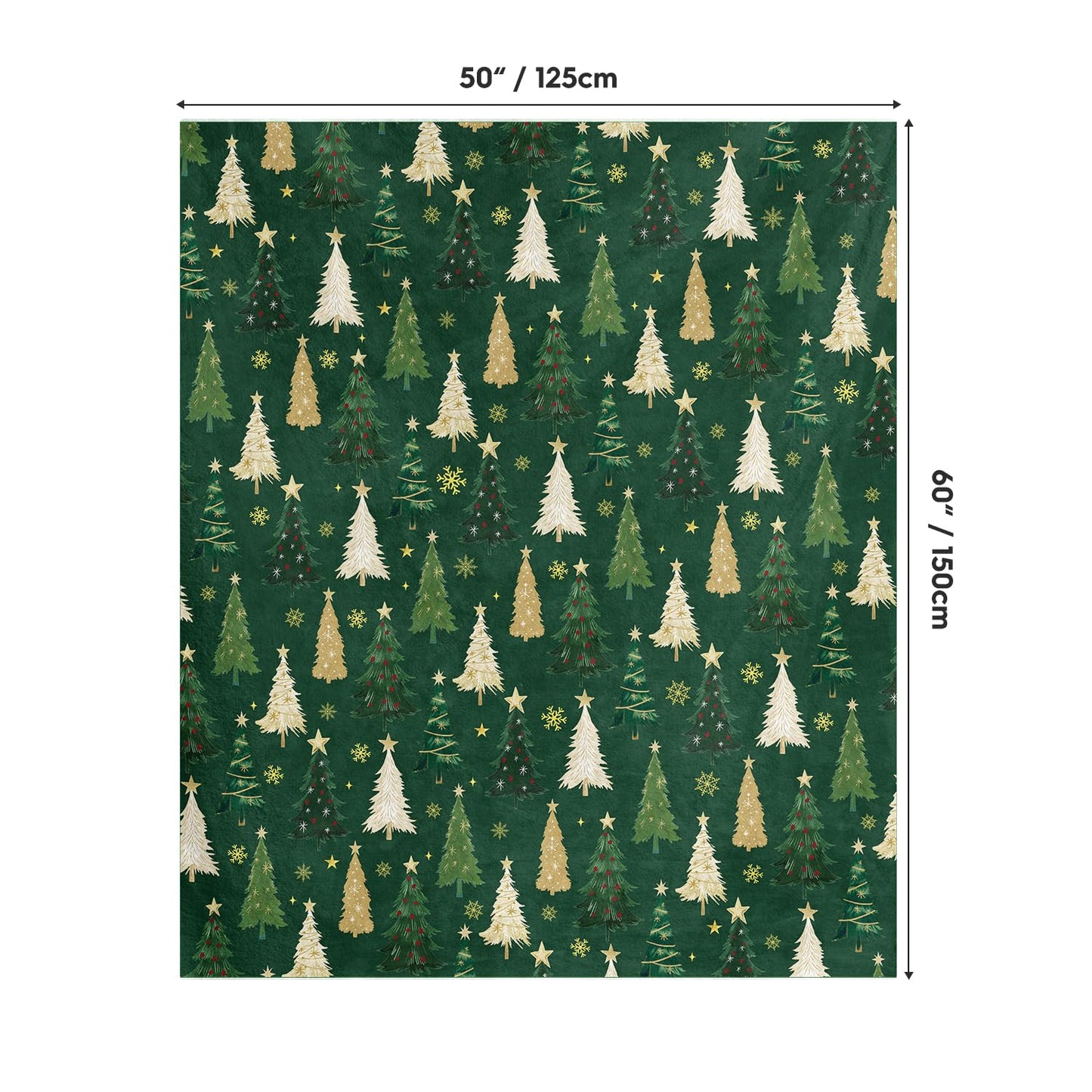 Horaldaily Christmas Flannel Blanket Throw, Christmas Green Tree Soft Fuzzy Plush Cozy Fleece Blankets for Couch Sofa Bed Lounging, Ideal Gifts for Kids Adults Wife Self, 50x60